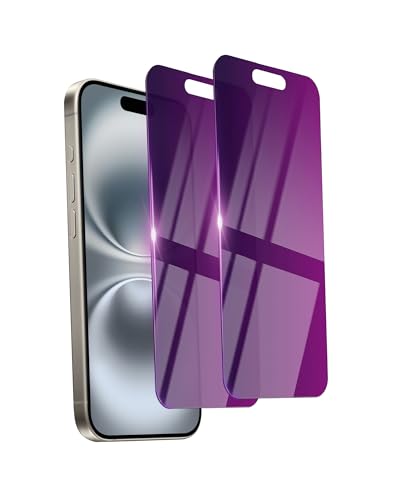 Ifaeveus 2 Pack Privacy Screen Protector for iPhone 16 Plus Tempered Glass 6.7inch Private Saver Anti-Spy Eye Protection Anti-Scratch Full Coverage