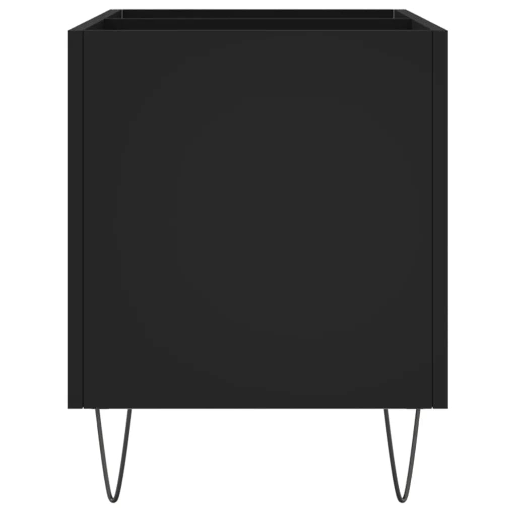 Helloshop26 Armadietto a dischi pratico industriale 74,5 x 38 x 48 cm con spazio di archiviazione in legno, nero 02_0049129