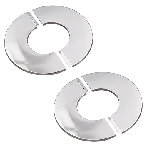 UFURMATE Cubiertas de Pared de Tubería, 2Pcs Placa de Anillo de Escudo de Acero Inoxidable Autoadhesiva Decorativa A Presión Fácil para Tubería de 61 mm / 2.4 pulgadas de Diámetro Cover