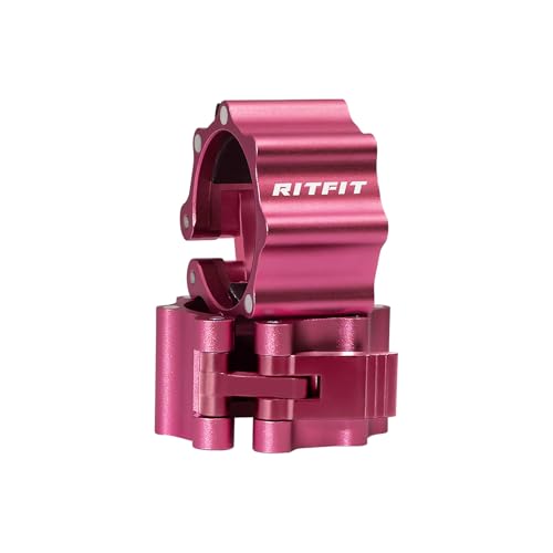 RitFit 2-Inch Magnetic Barbell Collars Locking Clamps - Heavy Duty Aluminum Alloy, Quick Release with Non-Slip TPR Pads for Olympic Weightlifting Powerlifting Training (Pair)