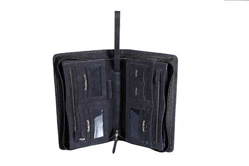 Image of Sukeshcraft Multiple Cheque Book Holder | Original PU Holds Upto 8 Cheque Books, CloudBlack