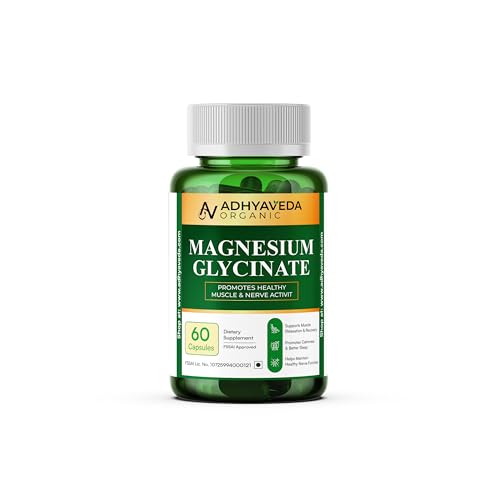 Image of Magnesium Glycinate - 550 mg per Capsule (121 mg Elemental Mg) - Supports Muscle Relaxation, Nerve Health & Better Sleep - 60 Veg Capsules - FSSAI Approved