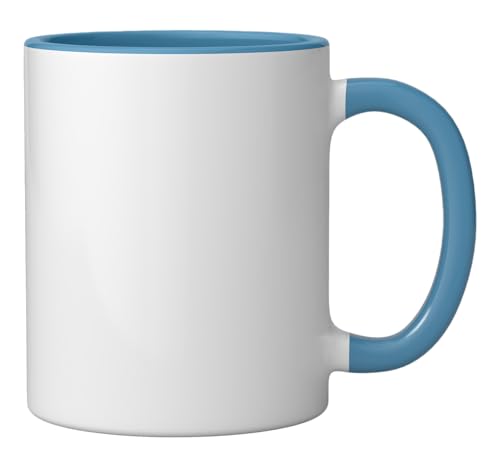 Taza de cerámica Uno con dibujo azul y blanco 11 oz miniatura 2