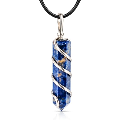 Raw Sodalite Crystal Pendant Necklace For Intuition Sixth Sense