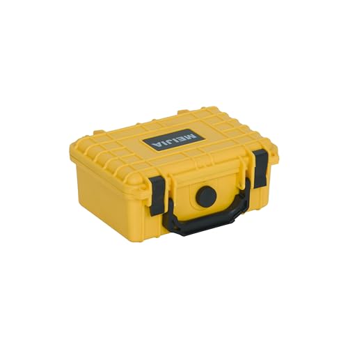 Image of MEIJIA IP67 waterproof hard compact case,Customizable Fit Foam,8.12 inchx6.56 inchx 3.56 inch,Fit Use of Drones, Cameras,Equipments,lens (Yellow)