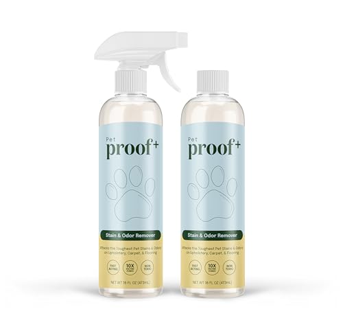 DetraPel ProofPlus Pet Stain & Odor Remover (16oz) - 2 pack - PFAS-Free - Powerful 10x Enzymatic Technology