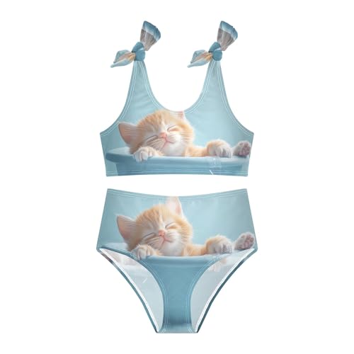 Cute Kitty Cat in Tub Girls Bikini Sets 2 Piece Swimsuits Bathing Suit Swimwear3