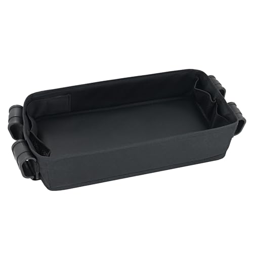 Image of Bandelt Double Sided Stroller Snacks Tray for Wonderfold Wagon W Series Waterproof Kids Toy Placement Faux Leather Sides for Eating and 2 Kid’s Cup Holder (W2 Series)