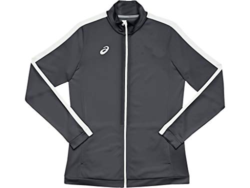 ASICS Team Tricot Warm Up Jacket, Team Steel Grey/Team White, Large