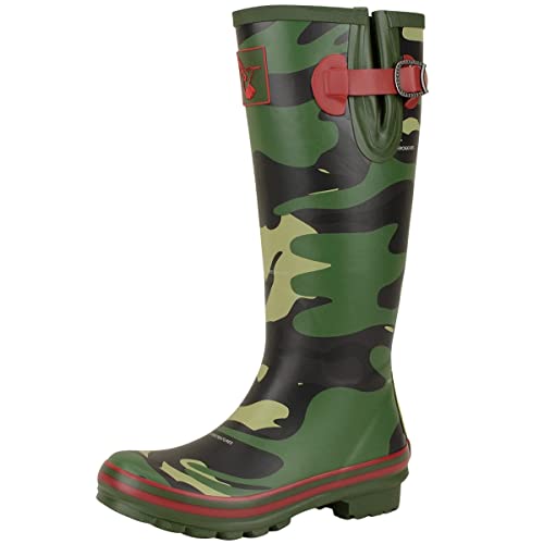 Evercreatures Ladies Tall Wellington Boots Camouflage Design (UK Size 5)