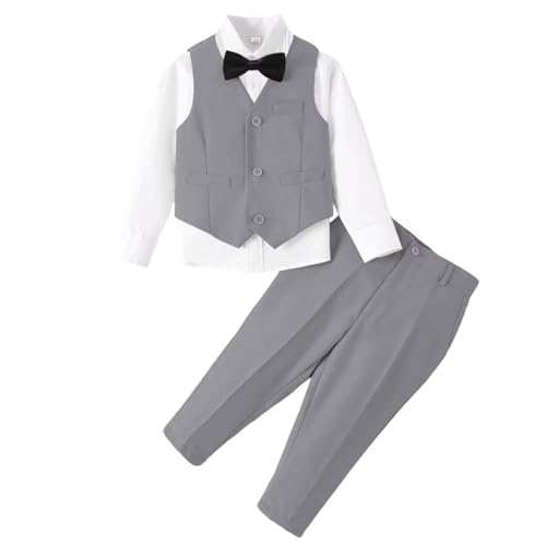 Image of Baby Boys Clothes Suits Toddler Formal Gentleman Wedding Outfit Dress 4Pcs Infant Suit Sets