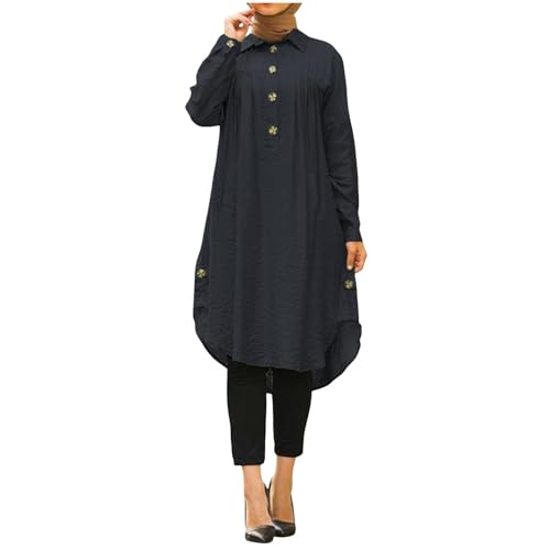 Abaya musulmán manga larga con botones ropa modesta mujer