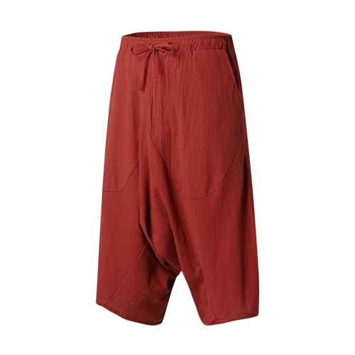 Men's Harem Pants Mens Summer Wear with Pockets Hippie Men Linen Shorts Oversized Bohemian Cotton Ninja Graphic Bag2