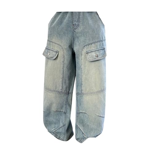Loose Cargo Jeans for Kids Boys Wide Leg Straight Vintage Summer Casual Denim Pants Youth Boys Cool Relaxed Trousers2