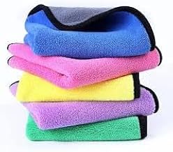 KA10® Car Accessories Cleaning 600 GSM Microfiber Towel – Extra Thick Dual-Sided Plush Cloth for Car Detailing & Washing | 40x40cm (Pack of 3) Random Color