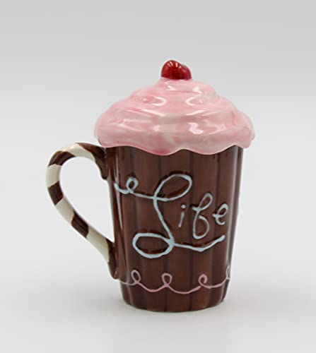 Taza con tapa rosa Appletree Design Life Is Sweet miniatura 3