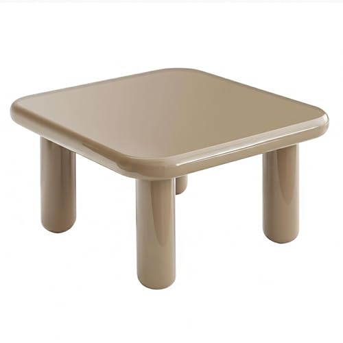 Oviala Table Basse carrée 75 cm Style rétro Effet laqué Taupe