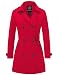 WantDo Women's Double-Breasted Long Trench Coat With Belt(Red,Medium)