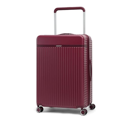 Image of Assembly Large Check-in Suitcase with Ultra Wide Trolley Design & TSA Lock, Durable Polycarbonate Hard Shell Luggage for Adventure Travel, Red, 28-Inch