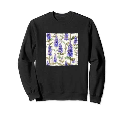 Anise Hyssop Flower Watercolor Pattern Graphic Sweatshirt