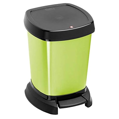 Rotho Paso Cubo de basura 6l para el baño con pedal y tapa Cover