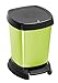 Rotho Paso Cestino per il Bagno con Pedale e Coperchio, Plastica (PP) senza BPA, Verde (Metallico), 6 L, 23.4 x 21.9 x 29.2 cm
