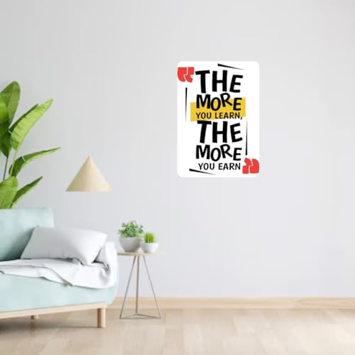 Image of Zesta Bathroom Decor Items Washroom Decor Tin Sign | Aesthetic Posters Wall Poster for Bedroom | Magnetic Cafe Decoration Items / Restaurant Decorations Items | Quirky Home Decor Bar Accent (Learn and Earn)