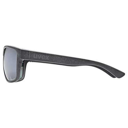 uvex LGL Ocean P - Sunglasses for Men and Women - Polarized Lenses - Mirrored Lenses - Black Matt/Silver-Silver - One Size - Image 3