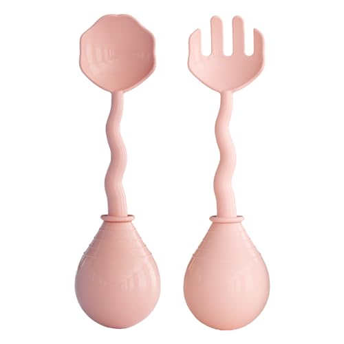 Quorvex Cuchara Para Bebés Que Empiezan A Comer | Cubiertos Infantiles Compactos,Juego Portátil de Cubiertos para Bebé Para Hogar, Cocina, Viajes y Actividades