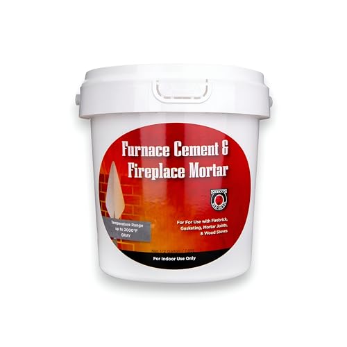 Meeco's Red Devil 1355 Gray Furnace Cement & Fireplace Mortar - High-Temperature Silicate Cement for FireBrick, Gasketing, Mortar Joints & Wood Stoves (64 fl oz) - Ready to Use - Made in The USA