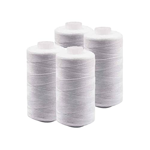 Sewing Threads - D&D 500M Strong and Durable Sewing Threads for Sewing Polyester Clothes Sewing Supplies Accessories White Black (4pcs White)