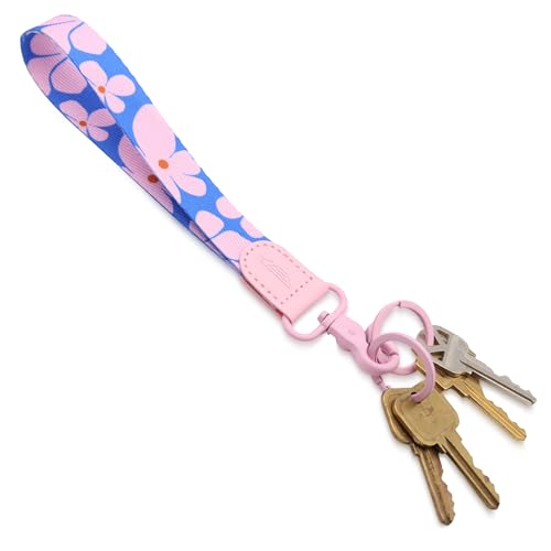 Image of POCKT Keychain Wristlet for Women and Men, Cute Wrist Lanyard for Keys, Short Key Chain Strap for Car Keys, Wallet, ID Badge & Phone | Retro Floral