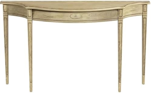 Butler Chester 54" W Demilune Wood Traditional Console Table - Antique Beige