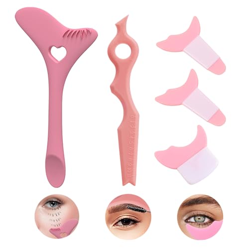 Scettar 5 Piezas Silicona Plantilla Delineador de Ojos, Plantilla Eyeliner Ojos Multiusos Regla de Belleza de Silicona, Plantillas de Delineador de Ojos para Principiantes y Profesionales