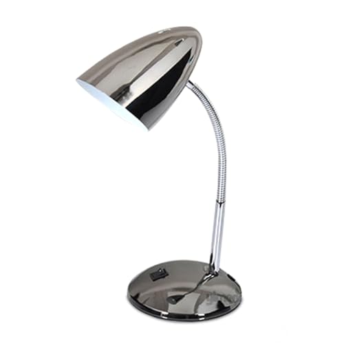 Lampe de bureau finition en argent avec cou métallique orientable