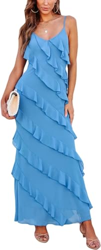 Image of Women Summer Elegant Sling Midi Ruched Bodycon Dress Solid Color Backless Slim Party Cocktail Dresses