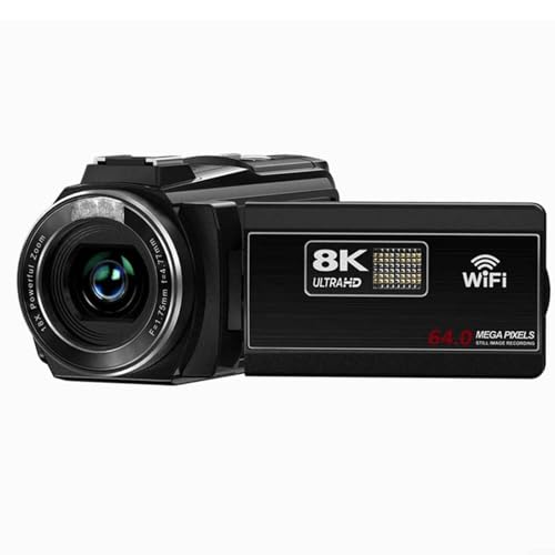 JGmotorfi Cámara de video 8K con sensor de 64MP y zoom de 18X, perfecta para la noche para vlogging y necesidades de video profesionales (es negra)