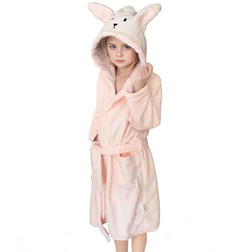 WYTbaby Bademantel Kinder mit Kapuze Unisex Weicher Fleece...