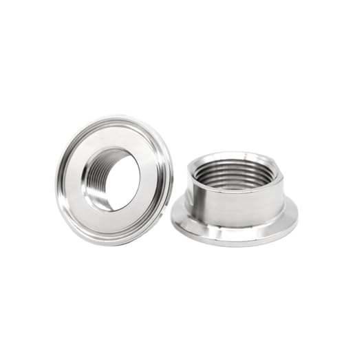 Conector sanitario recto NPT de acero inoxidable con triple abrazadera para tuberías 6