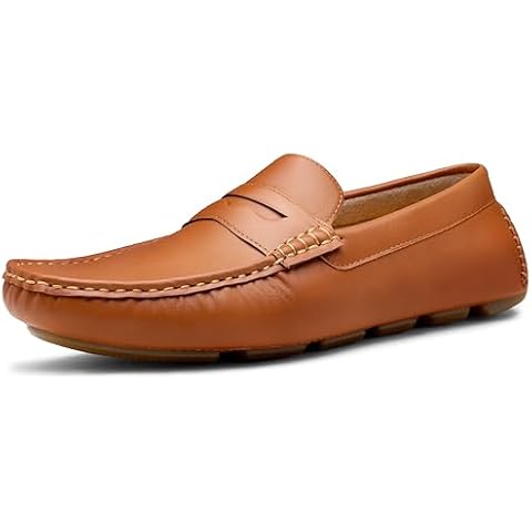 Vostey Men's Loafers Slip on Shoes Brown Loafers Driving Loafers Casual Penny Loafers for Men (BMY3002 Brown 13) Cover