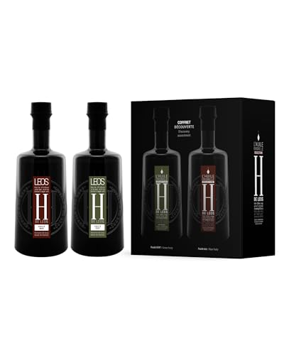 Huile d'olive extra vierge H de Leos coffret cadeau prestigieux de deux cuvées médaillées