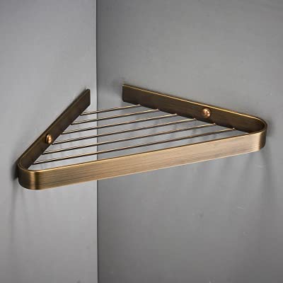 Coin douche caddy en laiton antique pour une salle de bain ordonnée