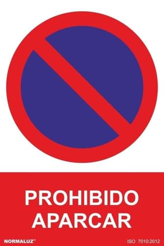 FERRETELIX Cartel señal PVC 40 cm x 30 cm Prohibido aparcar estacionar 1 mm espesor