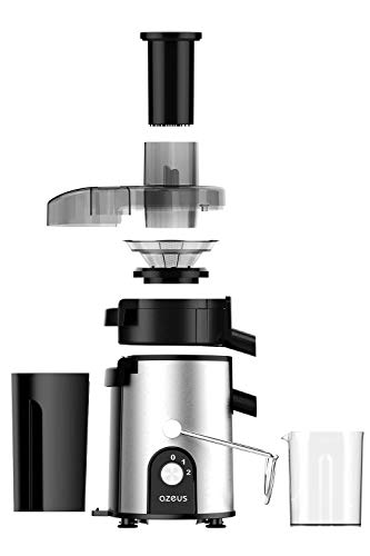 [ Unique Version] Azeus Centrifugal Juicer Machines, Juice Extractor With Germany-Made 163 Chopping Blades (Titanium Reinforced) & 2-Layer Centrifugal Bowl, High Juice Yield, Easy To Clean, Anti-Drip,100% Bpa-Free, Etl Listed, Catcher & Brush Included #TOP7