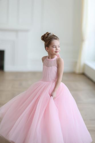 Halter Flower Girl Dress First Communion Dress for Girls Tulle Flora Dress Birthday Party Dress py1863