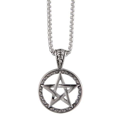 ZOAPDEBCE Colliers en Argent Sterling, Collier Hip-hop simplifié, Pendentif étoile à Cinq Branches, Collier personnalisé for Hommes et Femmes, Cadeau for Couples