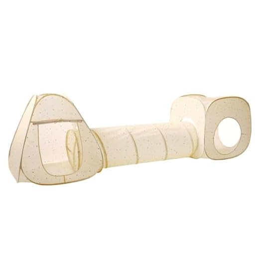 3 Sprouts Play Tent & Tunnel Set for Kids & Toddlers - 3-in-1 Pop Up Play Tent with Crawl Tunnel & Adventure Playhouse - Indoor Fun for Baby and Kids, for Boys & Girls - Terrazzo Beige