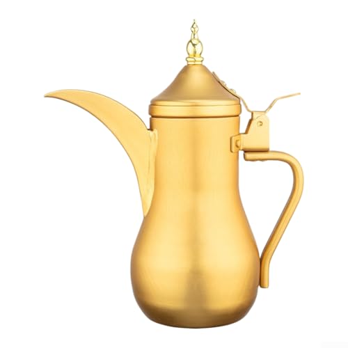 Tetera de aluminio de perfil retro compatible con estufa, para té, café, vino, preparación en el hogar al aire libre para picnic (0,75 L)