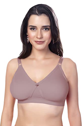 Image of SIMONI Cross Fit Polycotton Non-Wired Non-Padded Full Coverage Cups Bra, Comfortable Everyday T-Shirt Bra for Women and Girls