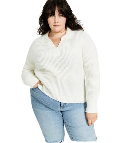 And Now This Trendy Plus Size Polo Collar Sweater